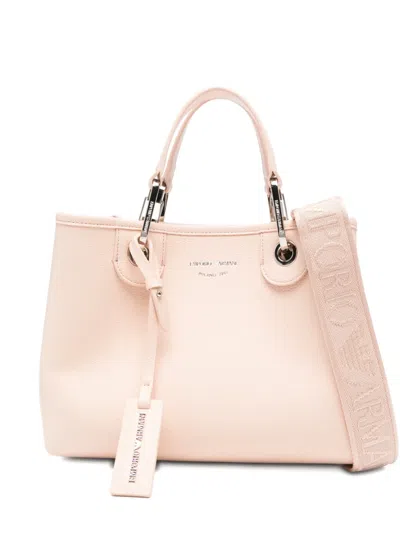 Emporio Armani Medium Myea Shopper Bag With Deer Print In Pink