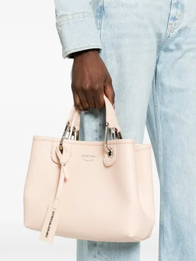 Emporio Armani Medium Myea Shopper Bag With Deer Print In Pink