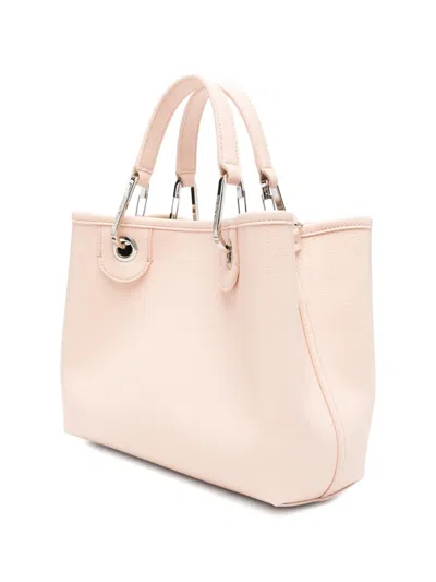 Emporio Armani Medium Myea Shopper Bag With Deer Print In Pink