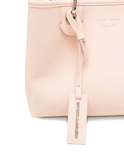 Emporio Armani Medium Myea Shopper Bag With Deer Print In Pink