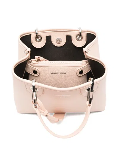 Emporio Armani Medium Myea Shopper Bag With Deer Print In Pink