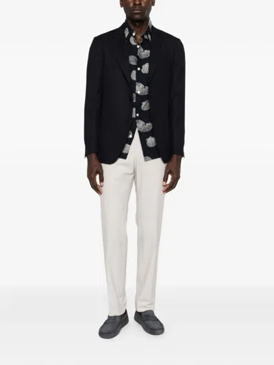 Lardini Blazer With Patch Pockets In Black