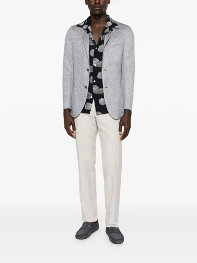 Lardini Single-breasted Buttoned Blazer In Gray