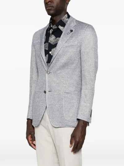 Lardini Single-breasted Buttoned Blazer In Gray