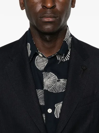 Lardini Blazer With Patch Pockets In Black