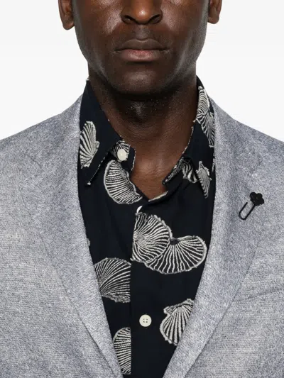 Lardini Single-breasted Buttoned Blazer In Gray