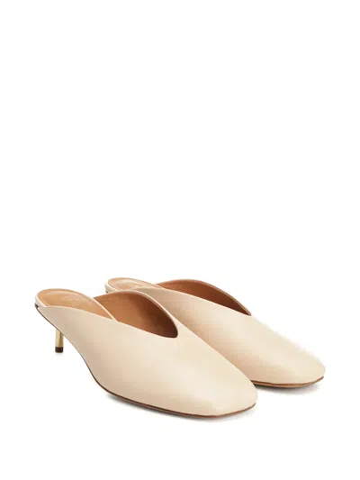 Forte Forte Laminated Leather Clog With Metal Heel In Animal Print