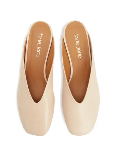 Forte Forte Laminated Leather Clog With Metal Heel In Animal Print