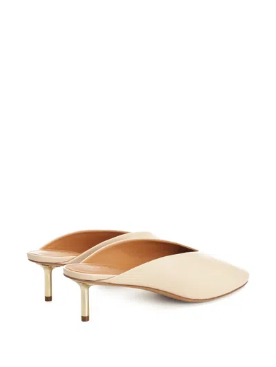 Forte Forte Laminated Leather Clog With Metal Heel In Animal Print