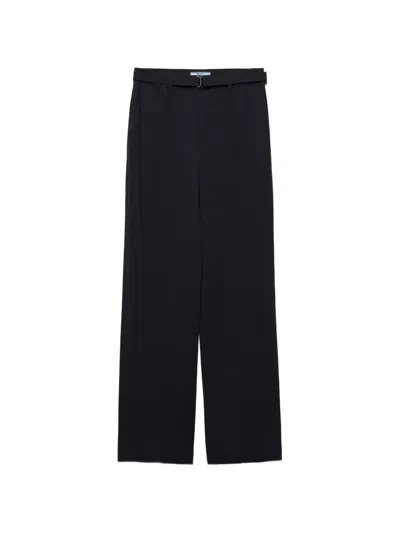 Prada Women's Light Wool Pants In Black