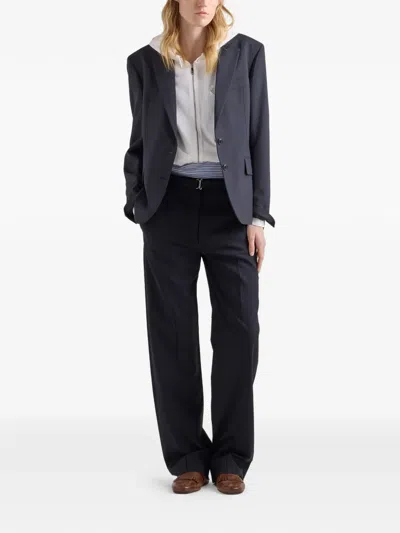 Prada Women's Light Wool Pants In Black