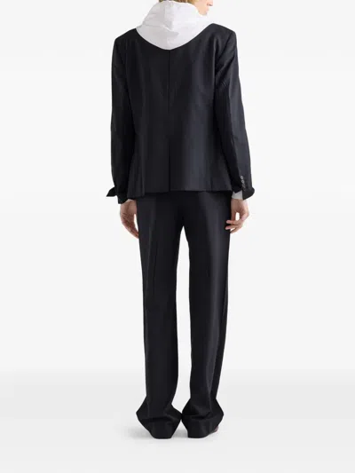 Prada Women's Light Wool Pants In Black