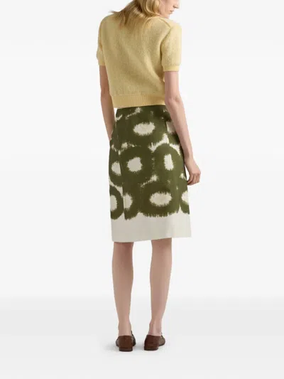 Prada A Line Skirt Abstract Pattern Belt Loops In Multi