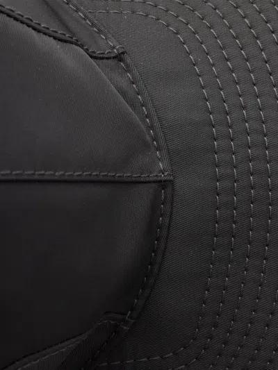 Prada Curved Brim Baseball Cap Structured Design In Black
