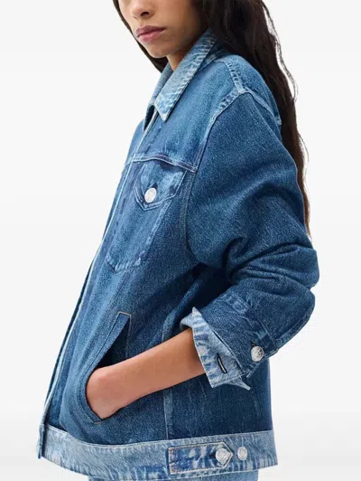 Rag & Bone Oversized Trucker Jacket In Blue