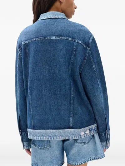 Rag & Bone Oversized Trucker Jacket In Blue