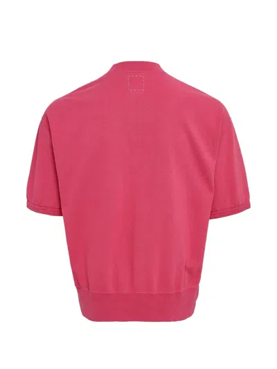 Visvim Mondo Henley Zip Short Sleeve In Pink