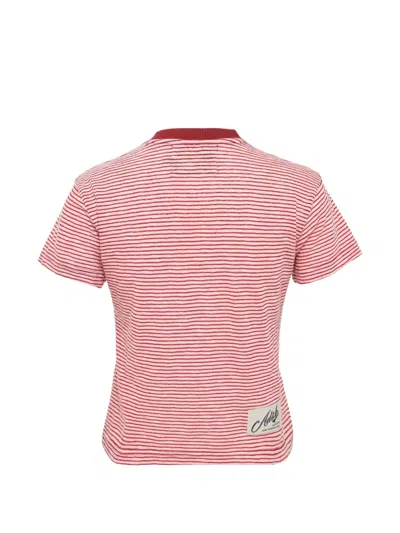 Andersson Bell Essential Heart Message Striped Tee In Red