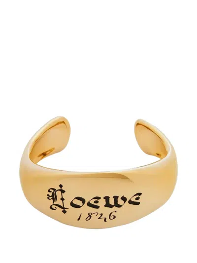 Loewe Engraved Wide Band Bracelets In Gold