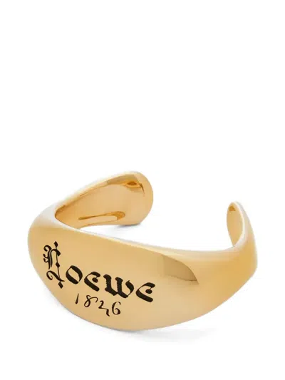 Loewe Engraved Wide Band Bracelets In Gold