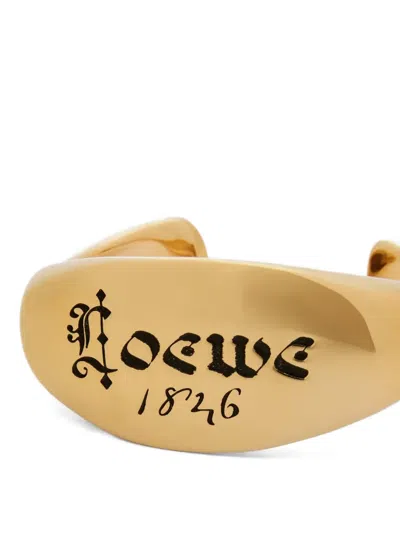 Loewe Engraved Wide Band Bracelets In Gold