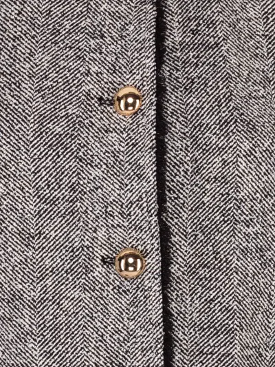 Simkhai Herringbone Fitted Jacket In Gray