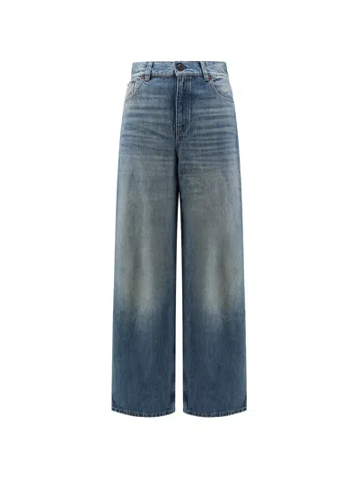 Chloé Wide-leg Denim Jeans With High Waist And Five-pocket Design In Blue