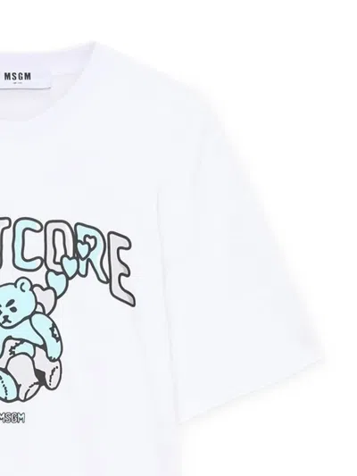 Msgm Graphic-print T-shirt In White