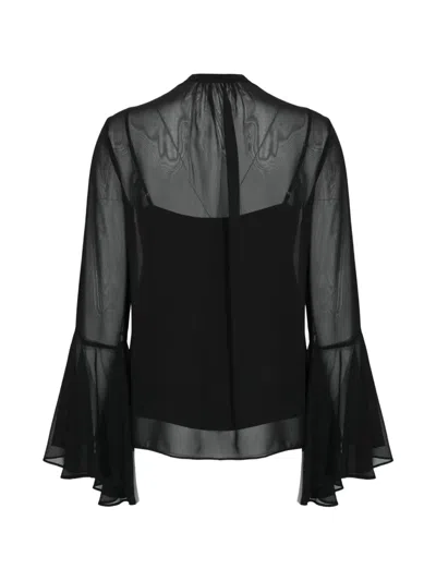 Max Mara Studio Cuba Bow-tie Blouse In Black