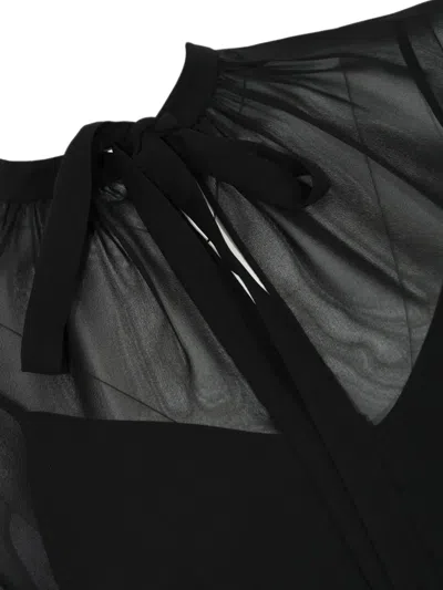 Max Mara Studio Cuba Bow-tie Blouse In Black