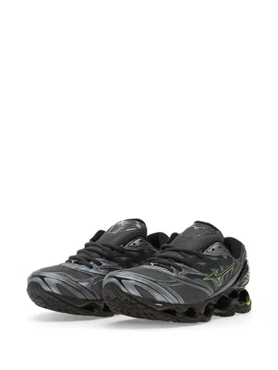 Mizuno Iron Gate Grey Leather Wave Prophecy Ls Sneakers In Black