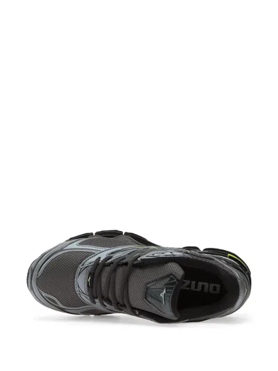 Mizuno Iron Gate Grey Leather Wave Prophecy Ls Sneakers In Black