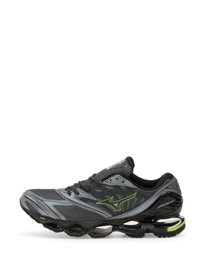 Mizuno Iron Gate Grey Leather Wave Prophecy Ls Sneakers In Black