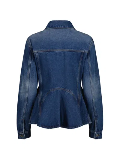 Vaillant Studio Peplum Jacket In Blue