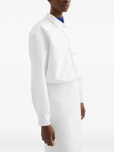 Jil Sander Cropped Blouson Jacket In White