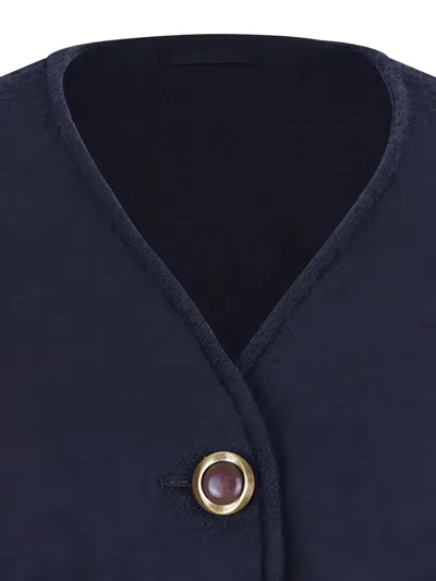 Fortela Buttoned Patch-pocket Jacket In Blue