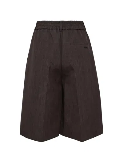 Msgm Tailored Shorts In Brown