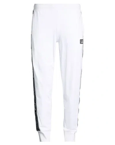 Ea7 Man Pants White Size Xxl Cotton, Elastane, Polyester, Polyamide In White