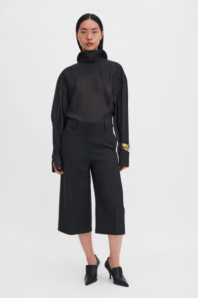 Filippa K Fold Collar Blouse In Black