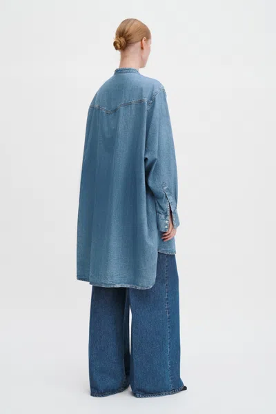Filippa K Western Denim Shirt Dress In Blue