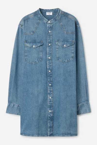 Filippa K Western Denim Shirt Dress In Blue