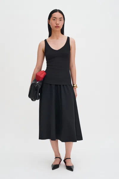 Filippa K V-neck Tank Top In Black