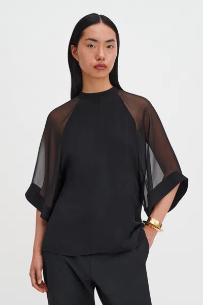 Filippa K Sheer Raglan Blouse In Black