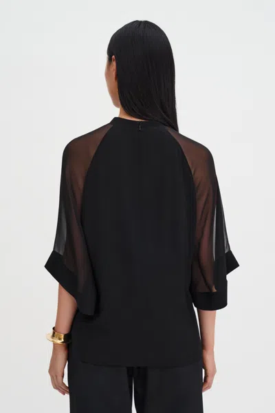 Filippa K Sheer Raglan Blouse In Black