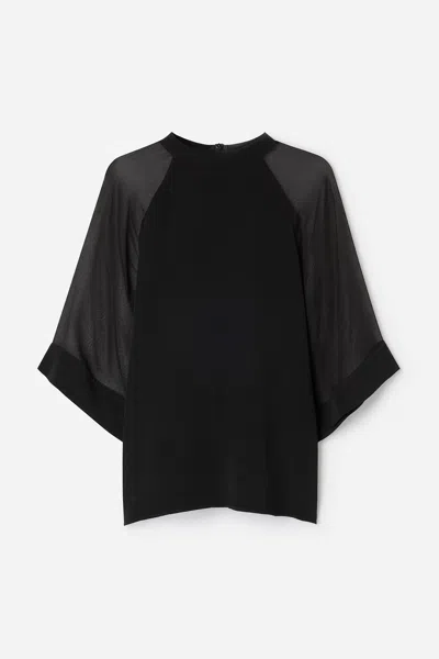 Filippa K Sheer Raglan Blouse In Black