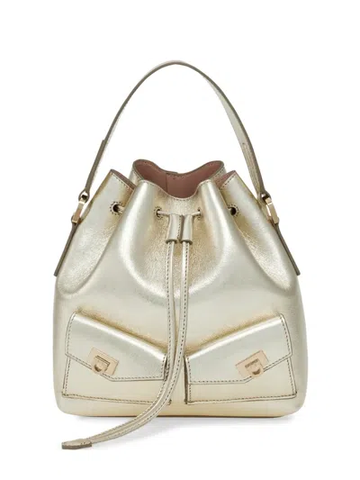 Ferragamo Multipocket Bucket Bag In Gold