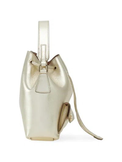 Ferragamo Multipocket Bucket Bag In Gold