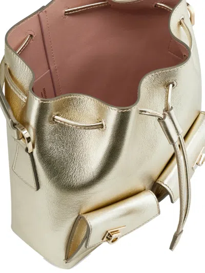 Ferragamo Multipocket Bucket Bag In Gold