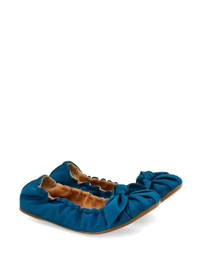 Ferragamo Bow Embellished Ballet Flat In Blue