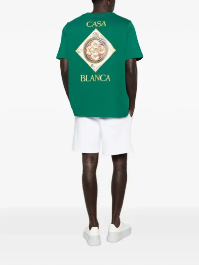 Casablanca Musique Ornate Ceiling Crewneck Short Sleeve Tshirt In Green
